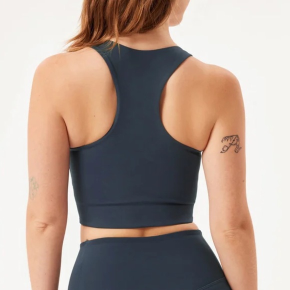 Girlfriend Collective Midnight Paloma Racerback Bra — Navy Blue — Small - Picture 2 of 6